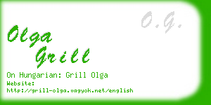 olga grill business card